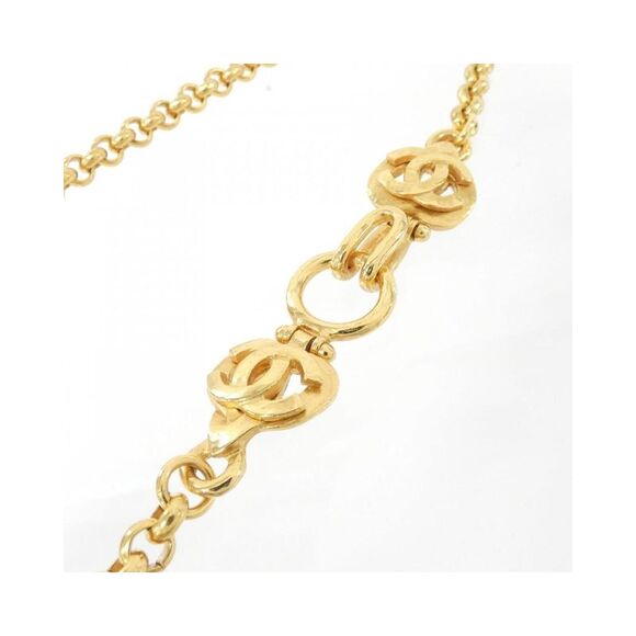 Pre Loved Chanel Gold Interlocking CC Pendant Necklace Women - Picture 4 of 5